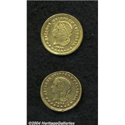 Republic. Gold Peso 1872 Medellin, KM157.1,