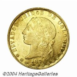 Republic. Gold 20 Pesos 1871 Medellin,