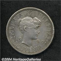 Republic. Souvenir Peso 1897 PAT 97, KM-M1, XF
