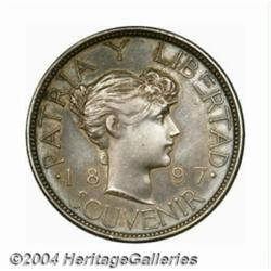 Republic. Souvenir Peso 1897 PAT 97, KM-M1,