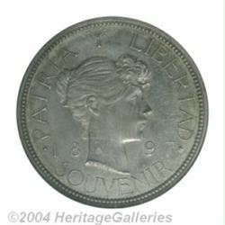 Republic. Souvenir Peso 1897 PAT 97, KM-M1,