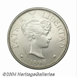 Republic. Peso 1898, KM8, AVF, heavily cleaned