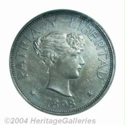 Republic. Peso 1898, KM8, AU details NCS,