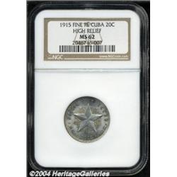 Republic. 20 Centavos 1915 Fine Reeding,