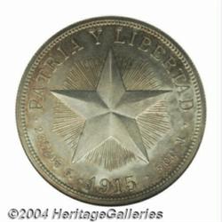 Republic. Star Peso 1915, KM15.1, Proof 58