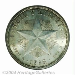 Republic. Star Peso 1915 Low Relief, KM15.2,