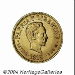 Republic. Gold Peso 1916, KM16, choice AU-UNC,