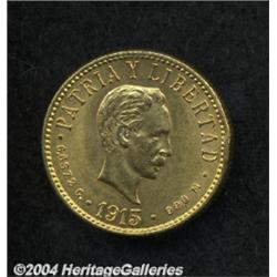 Republic. Gold 4 Pesos 1915, KM18, scarcer