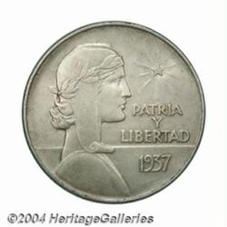 Republic. ABC Peso 1937, KM22, XF, lightly