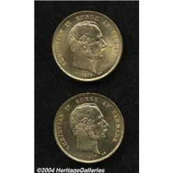 Christian IX gold 20 Kroner - Two Pieces,