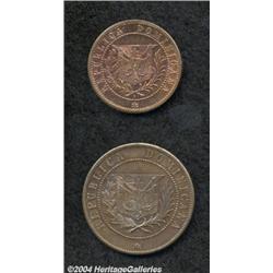 Republic. Pattern Bronze Pair 1877, KM-E2