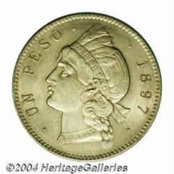 Republic. Peso 1897-A, KM16, UNC, fully