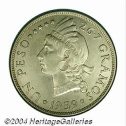 Republic. Peso 1939, KM22, AU-UNC, a choice