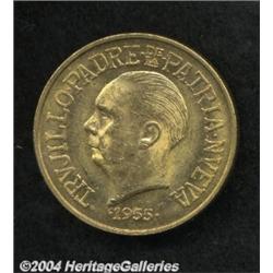 Republic. Gold 30 Pesos 1955 Trujillo, KM24,
