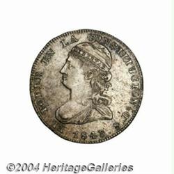 Republic. 2 Reales 1848/7-GJ, KM33, AU-UNC