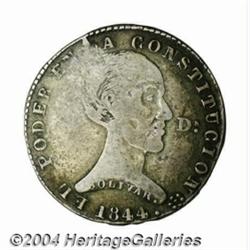 Republic. 4 Reales 1844MV-A, KM27, AVF,