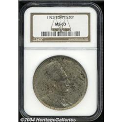 Kingdom. Fuad 20 Piastres Silver 1923, KM338,