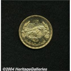 United Arab Republic. Gold 5 Pounds 1960,