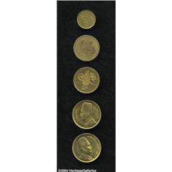 Ottoman and Kingdom Gold Lot, five coins