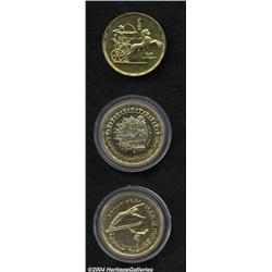 Republic. Scarce Gold Trio, Pound 1955 KM387,