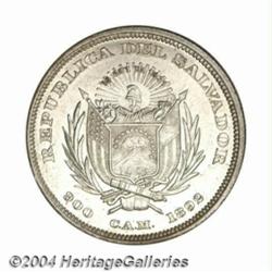 Republic. Flag Peso 1892, KM114, choice AU