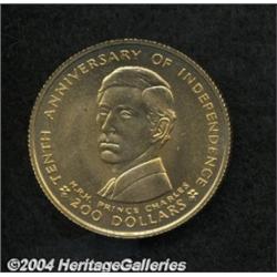 Gold 200 Dollars 1980, KM47, Prince Charles