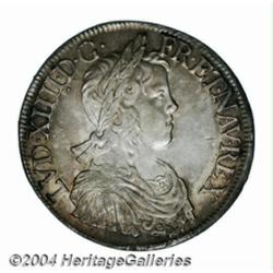 Louis XIV Ecu 1652A, KM155.1, Dav-3799. UNC