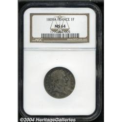 Napoleon Franc 1809A, KM692.1, MS64 NGC,