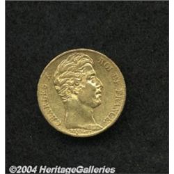 Charles X gold 20 Francs 1828A, KM726.1, nice