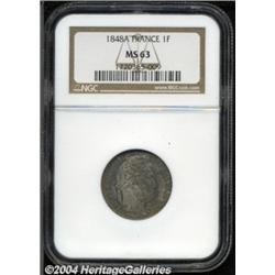 Louis Philippe I Franc 1848A, KM748.1, MS63