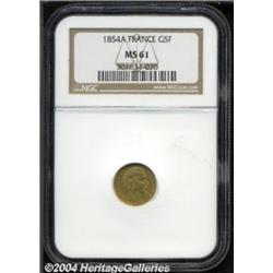 Napoleon III gold 5 Francs 1854A, KM783, MS61