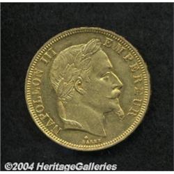 Napoleon III gold 50 Francs 1866BB, KM804.2,