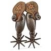 Mexican Chihuahua Silver Inlaid Spurs