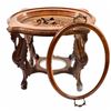 Figural Carved Wood Glass Top End Table
