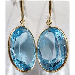 #50-14K YELLOW GOLD LARGE BLUE TOPAZ (31.0CT)