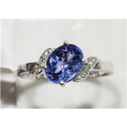 #51-10K WHITE GOLD TANZANITE (1.50CT) AND 6