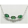 Image 1 : #52-10K WHITE GOLD EMERALD (4.0CT) AND 2 DIAMOND