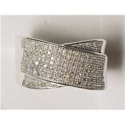 #54-STERLING SILVER DIAMOND (0.65CT) RING