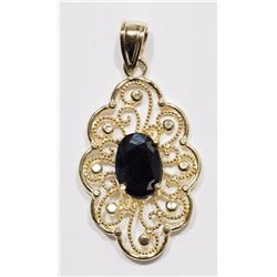 #55-14K YELLOW GOLD SAPPHIRE (0.60CT) PENDANT