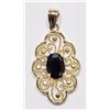 Image 1 : #55-14K YELLOW GOLD SAPPHIRE (0.60CT) PENDANT