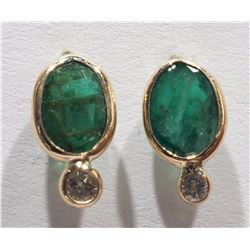 #56-14K YELLOW GOLD EMERALD (1.50CT) AND