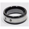Image 1 : #58-STAINLESS STEEL 3 BLACK DIAMOND MEN'S RING