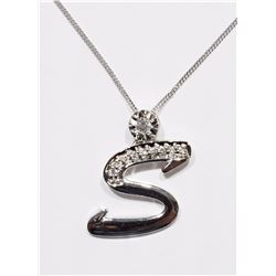 #65-10K WHITE GOLD DIAMOND (0.15CT) "S" PENDANT