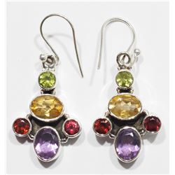 #68-STERLING SILVER AMETHYST, GARNET AND