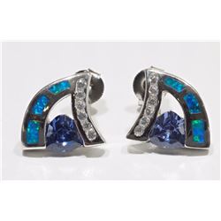 #70-STERLING SILVER TANZANITE AND INLAID OPAL