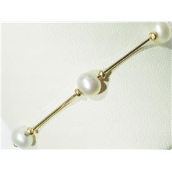 #91-10K YELLOW GOLD FRESHWATER PEARL BRACELET