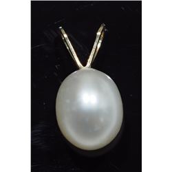 #92-14K YELLOW GOLD FRESHWATER PEARL PENDANT