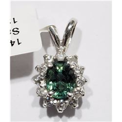 #93-14K WHITE GOLD SAPPHIRE (0.65CT) AND