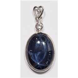 #99-14K WHITE GOLD LARGE SAPPHIRE (7.20CT)