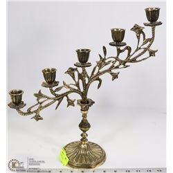 BRASS TONE CANDELABRA